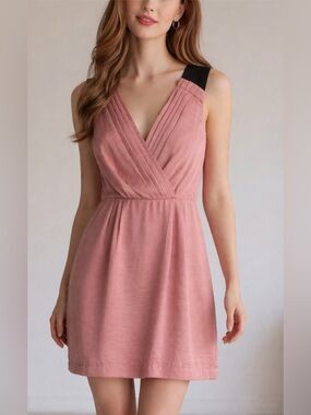 NWT BCBGeneration Dusty Rose Dress with Black Shoulder Accents